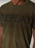 Replay Bisiklet Yaka Düz Yeşil Erkek T-Shirt M647500022980P T-Shirts REGULAR PUR