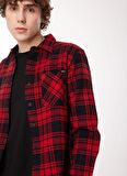 Replay Normal Kırmızı Çizgili Erkek Gömlek M4095 010 BLACK/RED