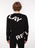 Replay Bisiklet Yaka Normal Baskılı Siyah Erkek Kazak UK2514 110 JACQUARD BLACK/BUTTER
