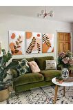 3lü Set Boho Bohem Bohe Retro Art Soyut Tablo Dekoratif Kanvas Tablo Canvas Tablolar Soyut Tablolar
