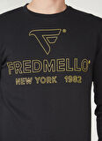 Fred Mello Bisiklet Yaka Siyah Erkek Sweatshırt FM23S02FGBLACK