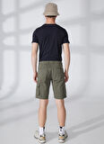 Fred Mello Normal Bel Slim Fit Haki Erkek Bermuda Şort FMELLISARMY