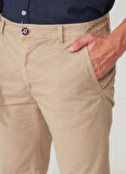 Fred Mello Normal Bel Slim Fit Bej Erkek Bermuda Şort FMSOHOSAND