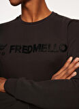 Fred Mello Bisiklet Yaka Siyah Erkek Sweatshırt FM23W07FG