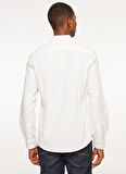 Fred Mello Slim Fit Gömlek Yaka Beyaz Erkek Gömlek FM23W03CU