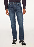 Fred Mello Normal Bel Normal Paça Slim Fit Mavi Erkek Denim Pantolon FM23W28PD