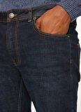 Fred Mello Normal Bel Normal Paça Slim Fit Lacivert Erkek Denim Pantolon FM23W28PD