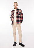Fred Mello Normal Bel Normal Paça Slim Fit Taş Erkek Pantolon FM23W15PU