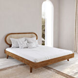 Padova Hazeran Ahşap Ceviz  Karyola | Kolay Kurulum