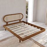 Padova Hazeran Ahşap Ceviz  Karyola | Kolay Kurulum