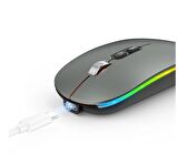 Bluetooth/Kablosuz LED ışıklı Şarj Edilebilir Mouse PC Gaming Kablosuz Macbook iPad laptop  Uyumlu