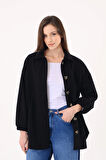 Kadın Kaşe Ceket - Siyah