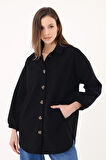 Kadın Kaşe Ceket - Siyah