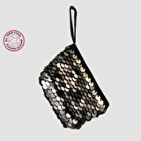 Uretti - Sefa 4419 - El Yapımı Makrome İp Pullu Clutch - Siyah