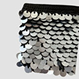 Uretti - Sefa 4419 - El Yapımı Makrome İp Pullu Clutch - Siyah
