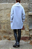 Kadın Gri Kısa Tasarım Sweatshirt Elbise 8072-2010