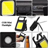 30 Ledli Mini El Feneri 4 Modlu Flash Çok Amaçlı Anahtarlık Su Geçirmez Şarjlı Mıknatıslı Led Işık Fonksiyonel Kamp Cep Işığı 1000 Lümen