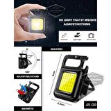 30 Ledli Mini El Feneri 4 Modlu Flash Çok Amaçlı Anahtarlık Su Geçirmez Şarjlı Mıknatıslı Led Işık Fonksiyonel Kamp Cep Işığı 1000 Lümen