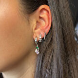 Uretti - Melik 9215 3 Farklı Modelli 6'lı Çelik Küpe Seti