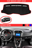 Fiat Bravo 2007-2010 Modelleri İçin Uygun Torpido Koruma Halısı Siyah Kenar Renk Kırmızı