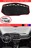 Fiat Egea Ekransız 2007-2022 İçin Uygun Torpido Koruma Halısı Siyah Kenar Renk Kırmızı
