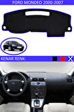 Ford Mondeo 2000-2007 İçin Uygun Torpido Koruma Halısı Siyah Kenar Renk Mavi