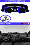 Ford Transit 2007-2012 İçin Uygun Torpido Koruma Halısı Siyah Kenar Renk Mavi