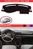 Hyundai Accent Yumurta Kasa 1993-1999 İçin Uygun Torpido Koruma Halısı Siyah Kenar Renk Kırmızı