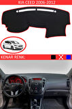Kia Cerato 2009-2012 İçin Uygun Torpido Koruma Halısı Siyah Kenar Renk Kırmızı