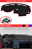 Mazda 626 1991-1997 İçin Uygun Torpido Koruma Halısı Siyah Kenar Renk Kırmızı