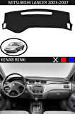 Mitsubishi Lancer 2003-2007 İçin Uygun Torpido Koruma Halısı Siyah Kenar Renk Siyah