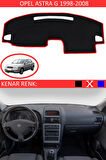 Opel Astra G 1998-2008 İçin Uygun Torpido Koruma Halısı Siyah Kenar Renk Kırmızı