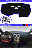 Opel Corsa D 2007-2014 İçin Uygun Torpido Koruma Halısı Siyah Kenar Renk Mavi