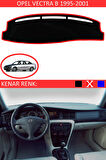 Opel Vectra B 1995-2001 İçin Uygun Torpido Koruma Halısı Siyah Kenar Renk Kırmızı