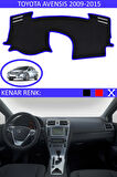 Toyota Avensis 2009-2015 İçin Uygun Torpido Koruma Halısı Siyah Kenar Renk Mavi
