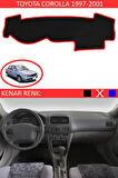 Toyota Corolla 1997-2001 İçin Uygun Torpido Koruma Halısı Siyah Kenar Renk Kırmızı