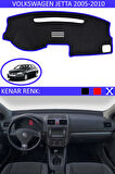 Volkswagen Jetta 2005-2010 İçin Uygun Torpido Koruma Halısı Siyah Kenar Renk Mavi
