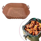 İpek Yıldızı® Renkli Isıya Dayanıklı Yıkanılabilir Silikon Fırın Airfryer Kare Model Pişirme Matı 20 cm