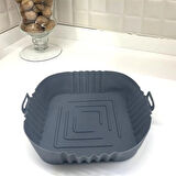 İpek Yıldızı® Renkli Isıya Dayanıklı Yıkanılabilir Silikon Fırın Airfryer Kare Model Pişirme Matı 20 cm