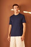 Erkek Comfort Fit Cepli T-Shirt Lacivert MARS25
