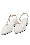 Celira Beyaz Tüllü Klasik Kısa Topuk Kadın Ayakkabı
