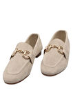 Celira Bej Kadın Tokalı Günlük Süet Babet Ayakkabı