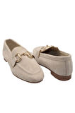 Celira Bej Kadın Tokalı Günlük Süet Babet Ayakkabı
