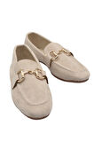 Celira Bej Kadın Tokalı Günlük Süet Babet Ayakkabı