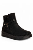 Celira Dvm Süet Siyah Fermuarlı Kadın Kışlık Bot NSB518