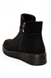Celira Dvm Süet Siyah Fermuarlı Kadın Kışlık Bot NSB518