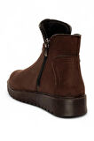 Celira Dvm Süet Kahve Fermuarlı Kadın Kışlık Bot NSB518