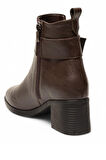 Celira Kahve Femuarlı Topuklu Tokalı Günlük Kadın Bot