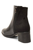 Celira Siyah Femuarlı Topuklu Cilt Süet Günlük Kadın Bot