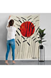 Alexander Calder - Kızıl Güneş ve Uzun Otlar Duvar Örtüsü - Cattails with Red Sun-8090